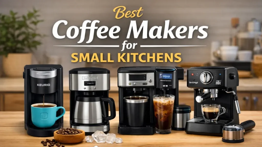 Best coffee makers for small kitchens displayed on a compact countertop