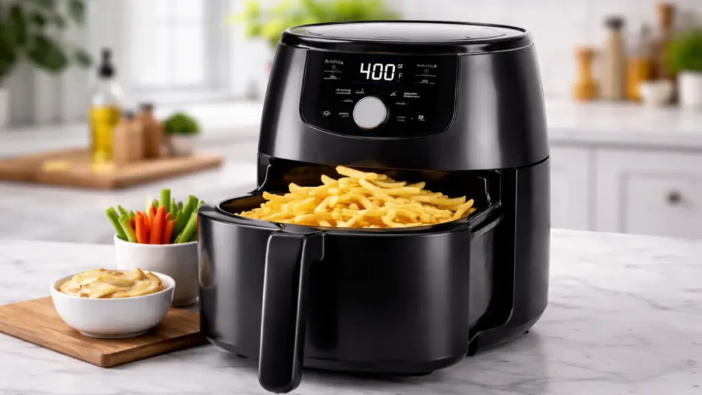 Modern Air Fryer for Healthy Cooking modern air fryer placed on kitchen counter for oil-free cooking